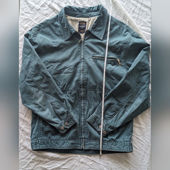 Vintage St Michael Marks and Spencer Cotton Jacket Size Small Teal - Picture 9 of 9